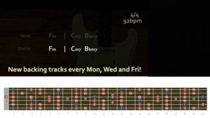Cool Melodic Rock  Backing Track in  Fm