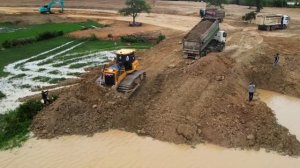 Строительство, один из прошлых объектов, обзор по засыпке