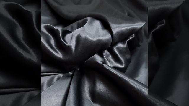 Ткань сатин шёлк с эластаном Италия, черный 336 смотреть онлайн