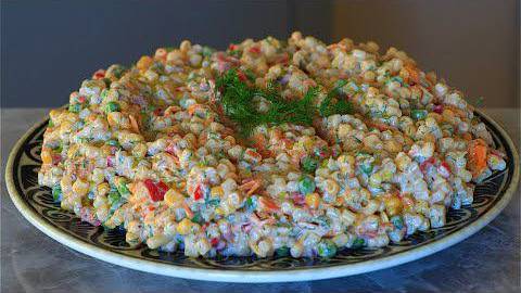 Практичный, вкусный и сытный салат с макаронами
