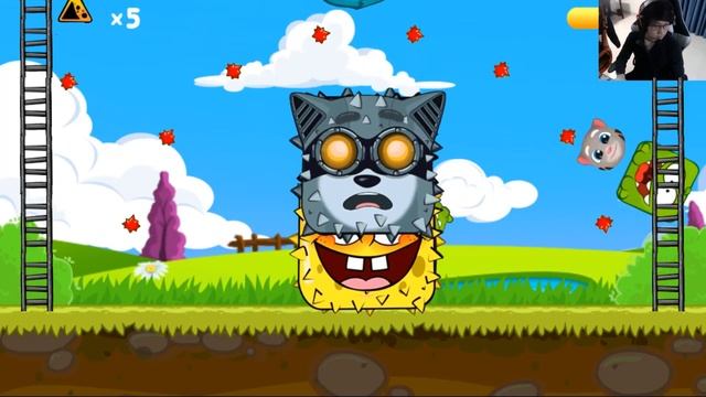 RED BALL 4 (OM NOM+ SPONGE BOB + TALKING TOM) BALL 'FUSION BATTLE' with OM NOM BOSSES 'VOLUME 1 & 5