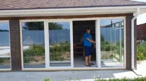 Панорамные раздвижные окна в беседку вид снаружи