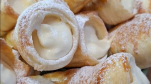 Вкусные трубочки с пломбирным кремом к чаю