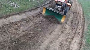Ровняем дорогу на тяжелом дизельном мотоблоке