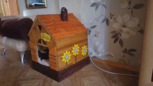 Домик для кошки в деревенском стиле своими руками. Белла довольна😹