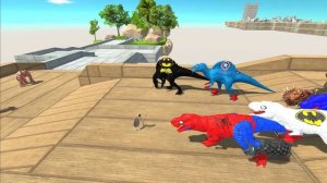 SUPER SPEED RACE SUPERHERO DINOSAURS VS MONSTER - Animal Revolt Battle Simulator
