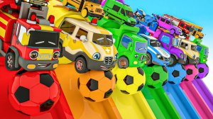 Раскрашиваем шарики и поем песенку! Колеса на автобусе 2 часа детских песен Детские песенки