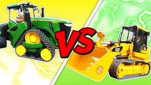 Видео про большие машинки для детей. Битва тракторов!