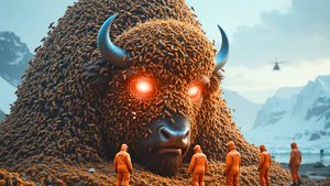 Беременная Американская Бизониха Рожает Детеныша, Будучи Зараженной Миллионами Паразитов