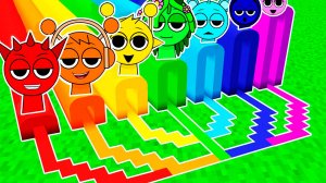 ВЫЖИВАНИЕ ВНУТРИ РАДУЖНЫЙ ТОННЕЛЬ ВСЕ СПРУНКИ В МАЙНКРАФТ! Sprunki Incredibox Хоррор