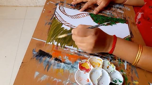 Acrylic Art -64. Bridge 🌉 🌁 #simple #easy #acrylicpainting # смотреть онлайн