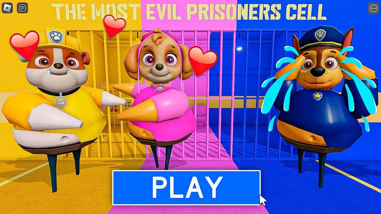 СОБАЧИЙ ПАТРУЛЬ RUBBLE BARRY ВЛЮБИЛСЯ В SKYE PAW PATROL BARRY в Prison Obby в РОБЛОКС(#ROBLOX)