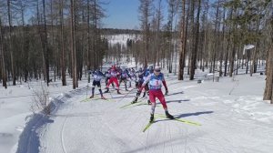 15 03 2025г ст Тайга РТ лыжный марафон "Снежный барс 2025" На подъеме...