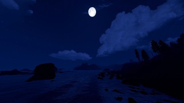 Ночь в Расте, Берег моря. Звуки волн и атмосфера смотреть онлайн