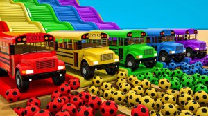 Школьный автобус против мотоцикла - Разноцветные шарики - Детские песенки
