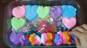 СЛАЙМ ДОМА - Смешиваем тени  «Care Bear» и макияж, детали, блёстки в слайм! Увлекательное видео со с