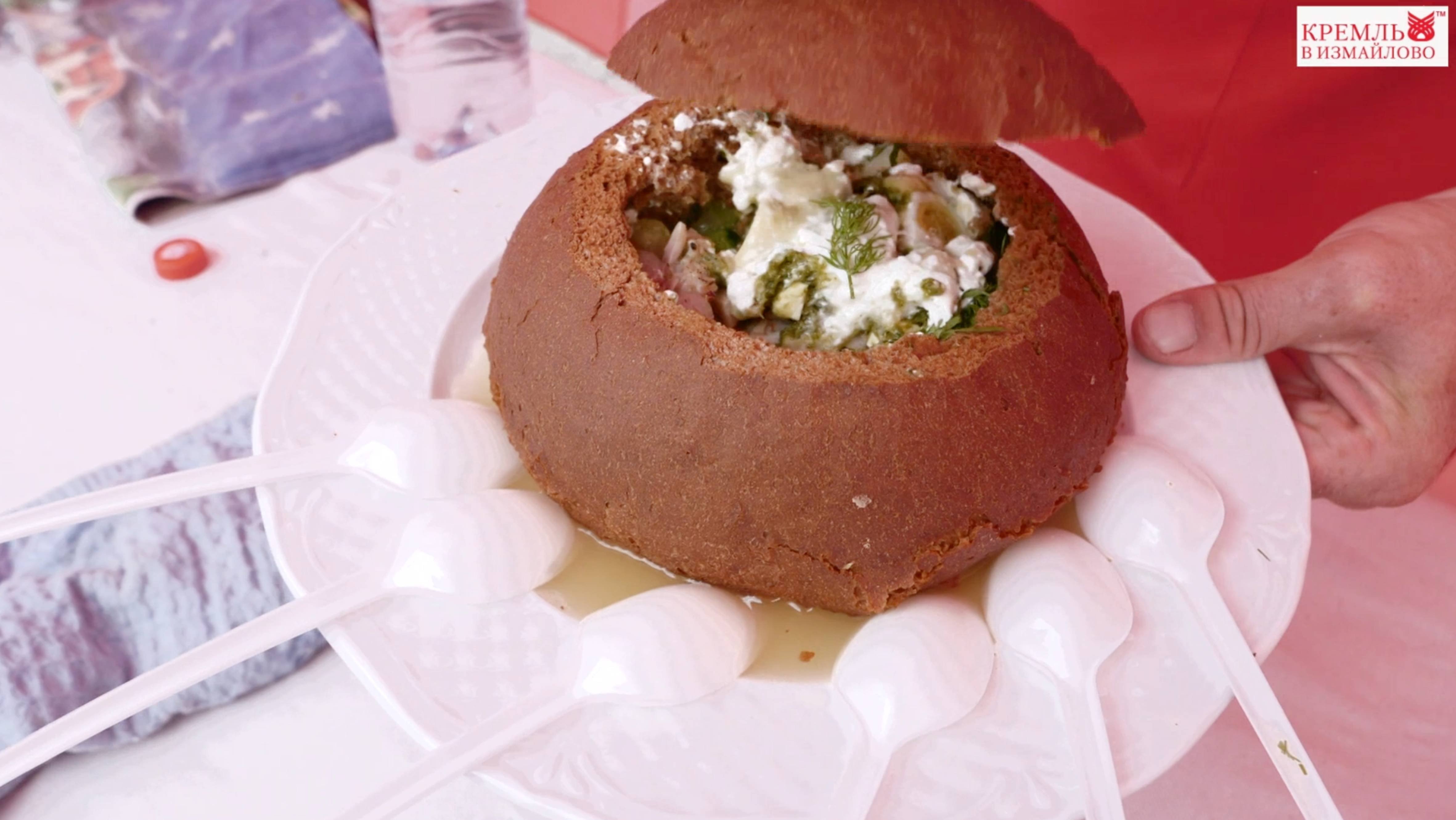 Русская окрошка с фестиваля Русской кухни, съёмка видео репортажа с интервью участников