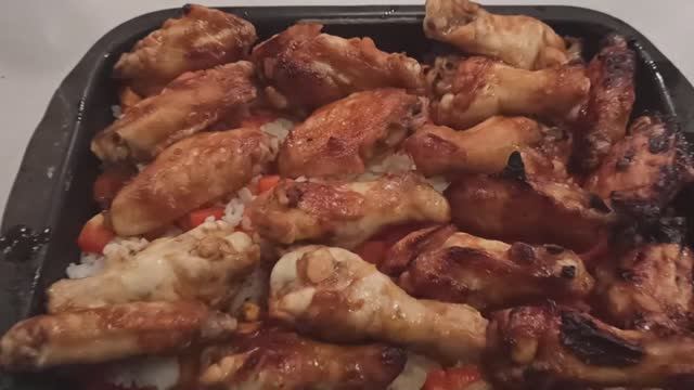Куриные крылышки в остром кисло-сладком соусе с рисом #БАТЯНАКУХНЕ #готовимвкусно #готовимпросто