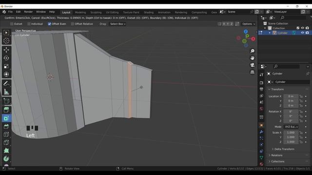 Blender Dersleri - Inset Aracı - 100 Derste Blender 3D 27