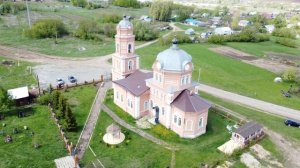 Коргуза Верхнеуслонского района Татарстана.Церковь Николая Чудотворца.  Вид с коптера.