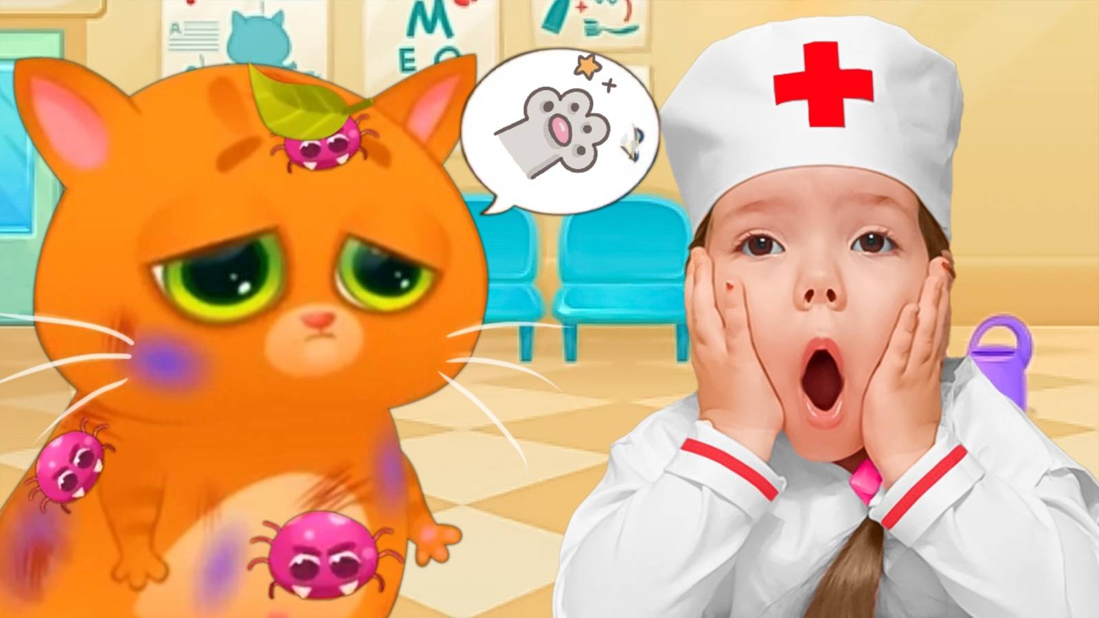 Котик Bubbu заболел и попал в Больницу | Настя опять играет в доктора и лечит котика Бубу