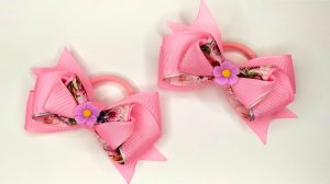 Крассивые бантики резинки для волос из репсовых лент 2,5 см МК Канзаши