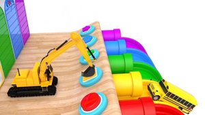 Learn Colors with PACMAN and School Bus Farm WaterMelon Street Vehicle for Kid Children