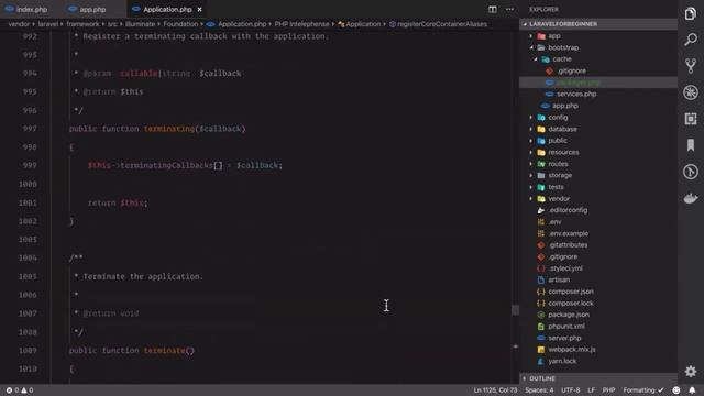 Lecture 19 Turn on the lights  How Laravel Boots up | Laravel Master Course