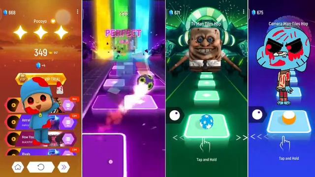 Pocoyo Exe  Minecraft Exe  Creeb Bob Exe  Gumball Exe : Tiles Hop Music Game  tileshop