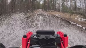 Водные процедуры в весеннем лесу. Катаемся по большим лесным лужам. Два AODES Pathcross 1000. Одес.