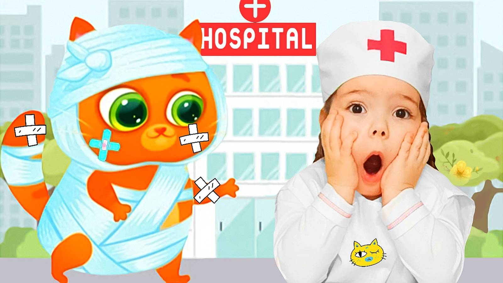 Мультики для детей как Настя попала с котиком Bubbu в Больницу | Настя Лечит Бубу