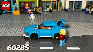 Сборка ЛЕГО спортивной машины, гонка по Лего городу, дрифт.