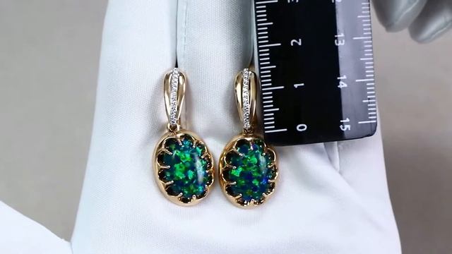 Золотые серьги Александра с фианитом и опалом кл2950а-15ск смотреть онлайн