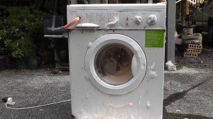 AFFF in washing machine + bottles, drill and batteries