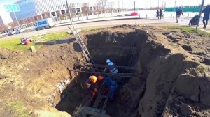 ГНБ прокол под кабель светофора. Стадион Краснодар