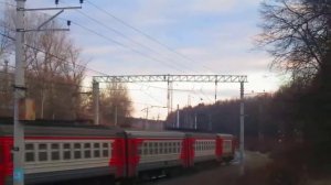 Электропоезд ЭР2Т-7214 перегон Нара-Латышская 7.04.2015