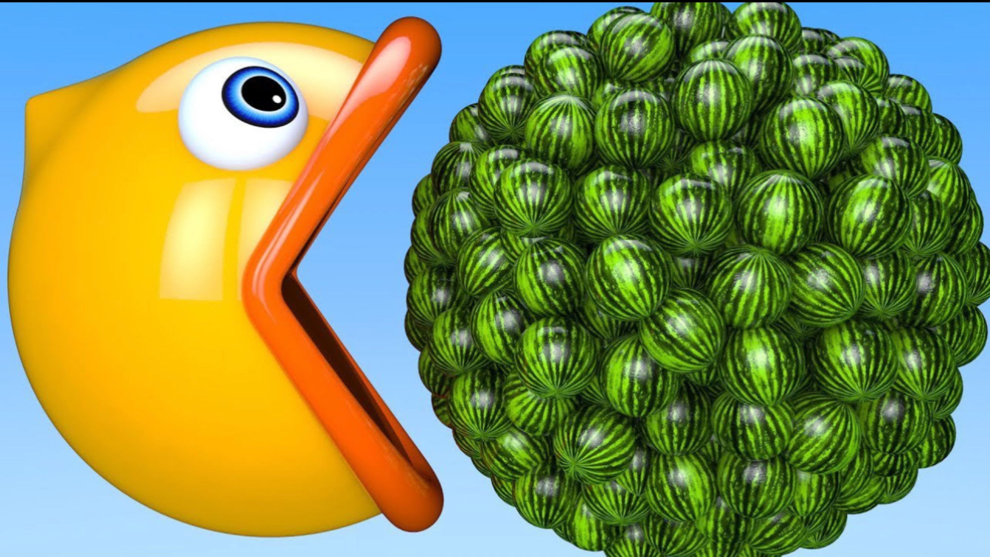 Duck Pacman | Farm Watermelon Fruit Surprise Toy Street Vehicle with Learn Colors for Kid Children