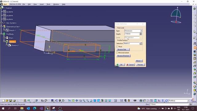 CATIA V5 - Basic Part design tutorial 1