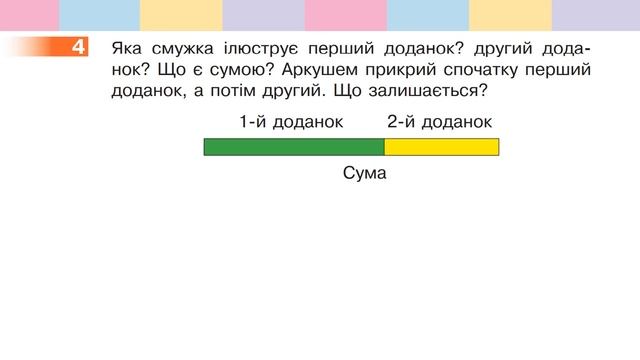 Математика 1 клас НУШ. РОЗДІЛ 2. Досліджуємо взаємозв’язок між додаванням і відніманням (с. 56) смотреть онлайн