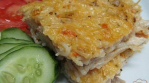 Запеканка вермишели с курицей