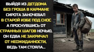 Выйдя из детского дома без гроша в кармане, сирота заночевал в старой избе под снос. А проснувшись.