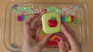 Слайм дома! Смешиваем тени  «Радужное яблоко», макияж, детали, блёстки в слайм! Увлекательное видео