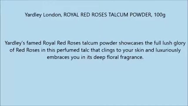 Yardley London, ROYAL RED ROSES TALCUM POWDER, 100g смотреть онлайн