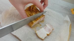 Популярный рецепт свиной грудинки пятиминутки_ увидела в интернете и решила приготовить.