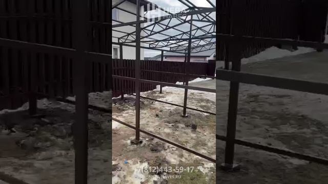 Навес с хозблоком и покрытием мягкой кровлей