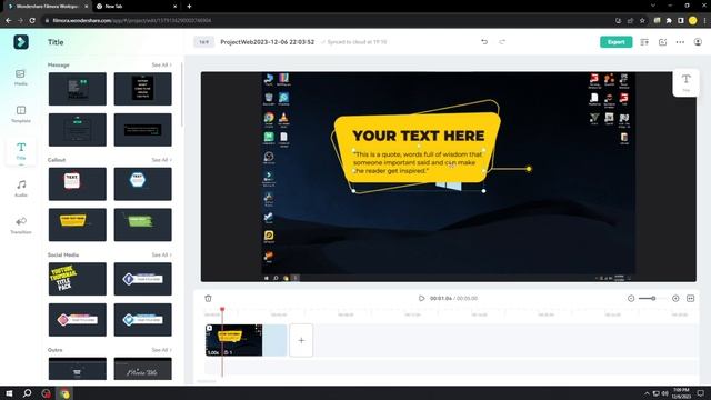 Export Video without Watermark in Filmora Online Video Editor