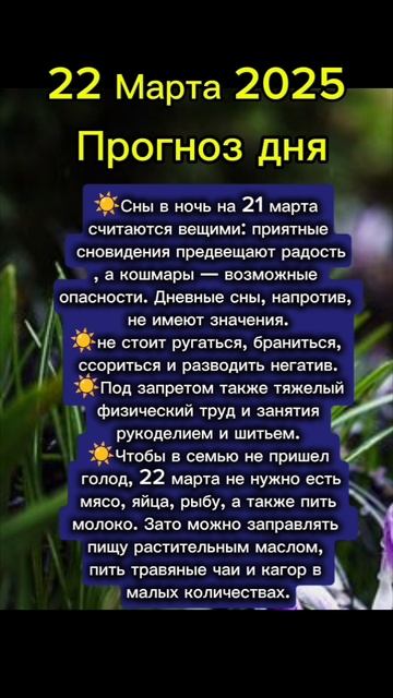 Прогноз дня на 22 марта 2025 смотреть онлайн