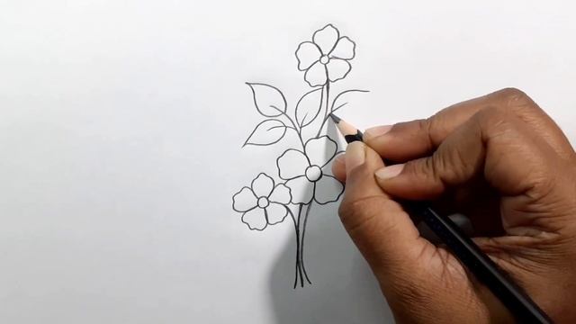 Flower Drawing | Simple Drawing | Embroidery Floral Design | Cushion Cover | Flower Design Drawing