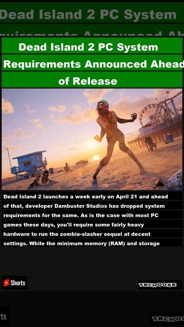 Dead Island 2 PC System Requirements Announced Ahead of Release|#shorts