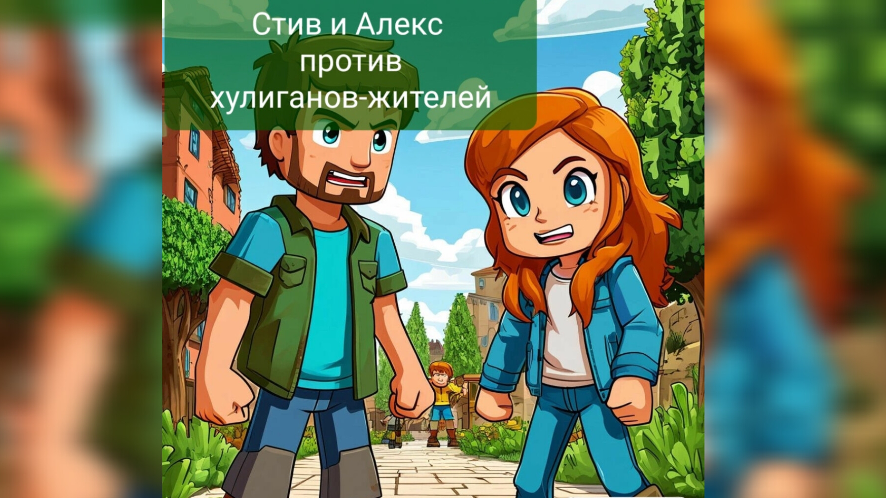 Стив и Алекс против жителей-хулиганов.